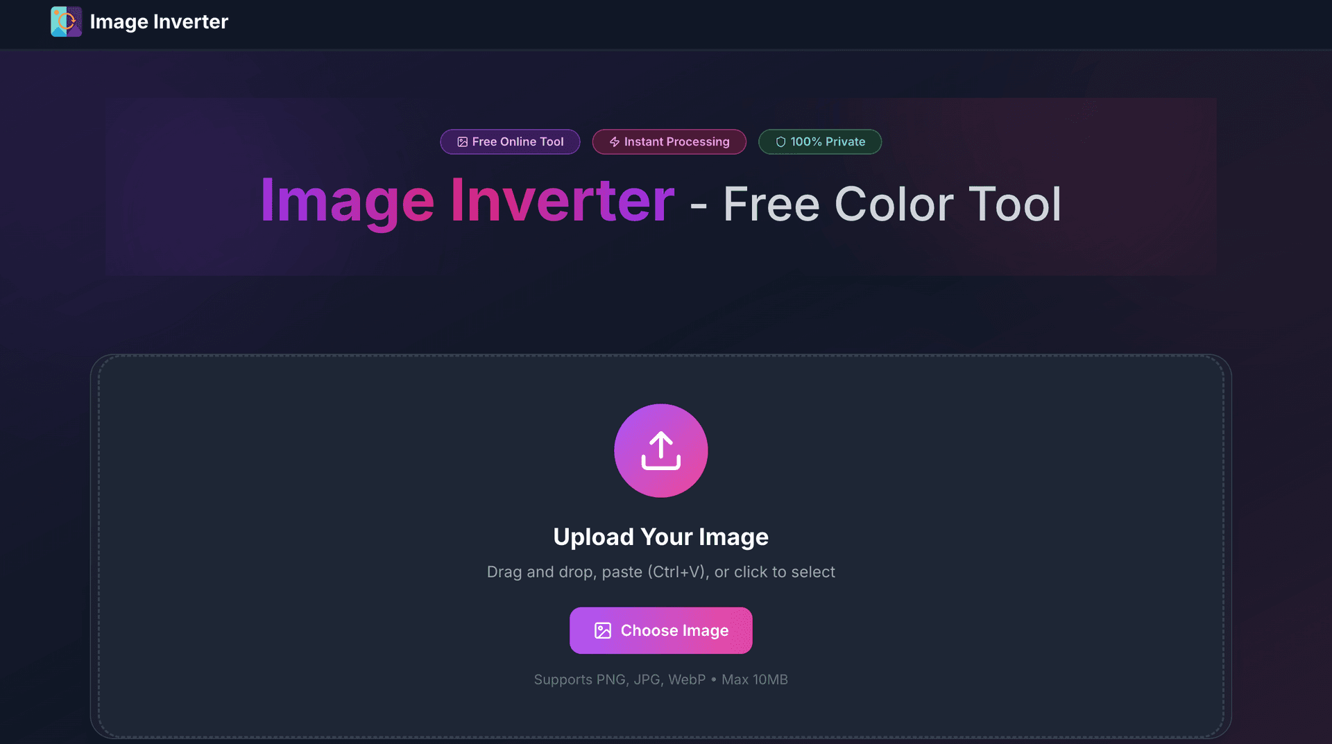 Image Inverter product preview for startup listing on Aura++