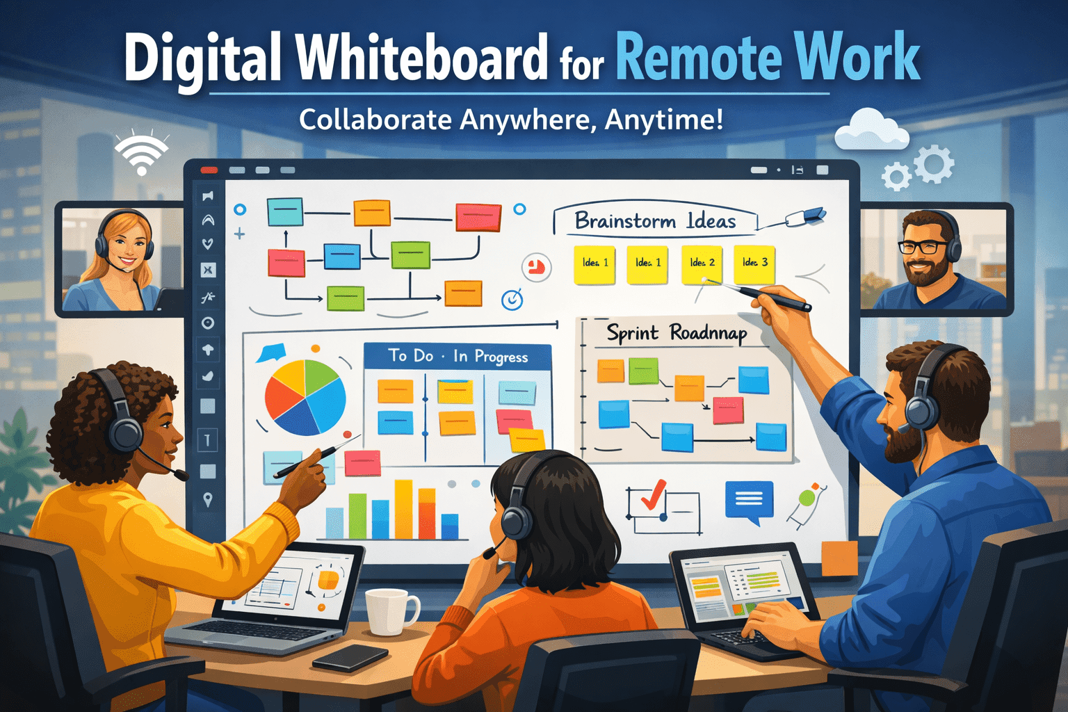 Online Whiteboard product preview for startup listing on Aura++
