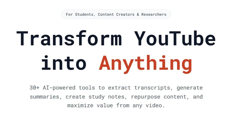 Transcriptr product preview for startup listing on Aura++
