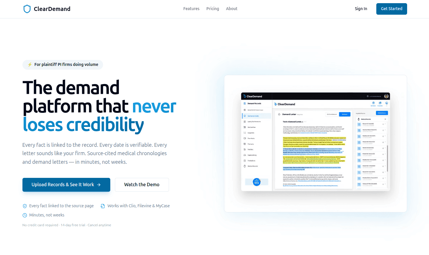 Demand Letter Generator product preview for startup listing on Aura++