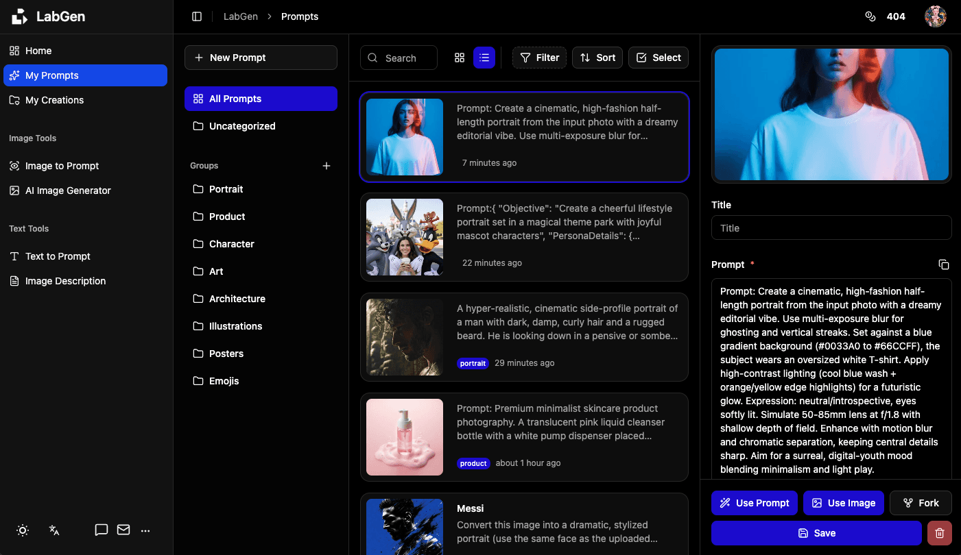 LabGen AI Creation Platform product preview for startup listing on Aura++