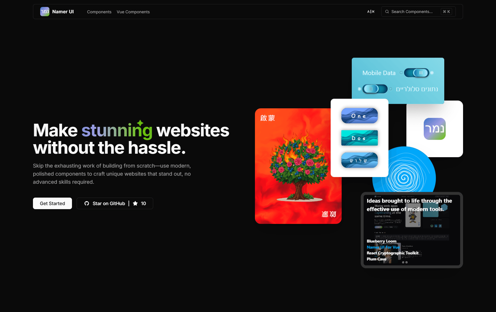 Namer UI product preview for startup listing on Aura++