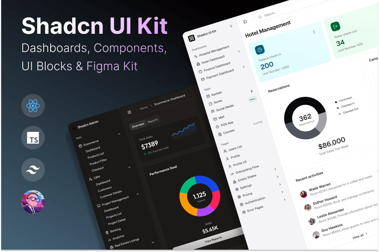 Shadcn UI Kit product preview for startup listing on Aura++
