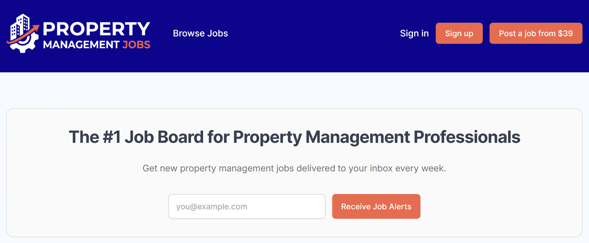 Property Management Jobs product preview for startup listing on Aura++