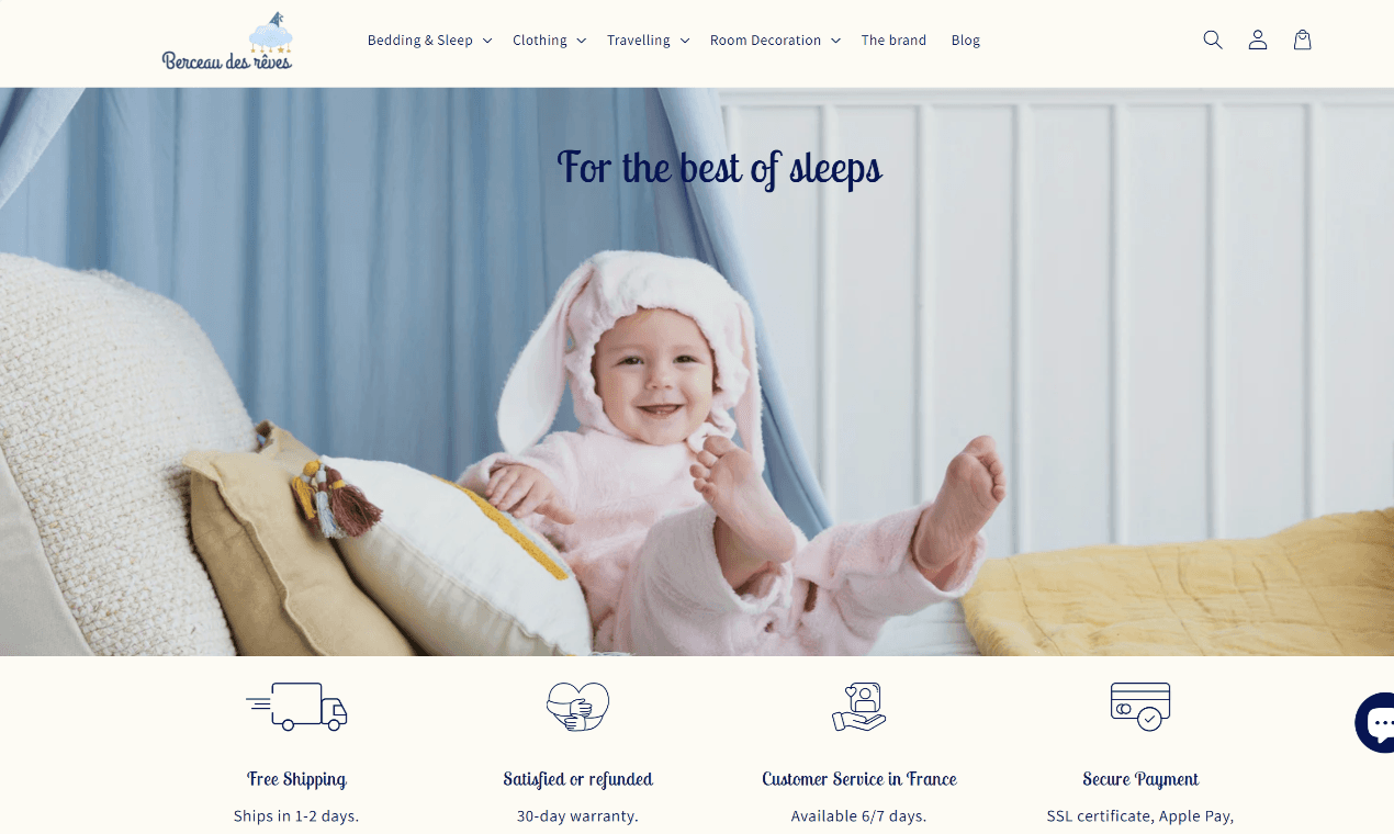 Berceau des Rêves product preview for startup listing on Aura++