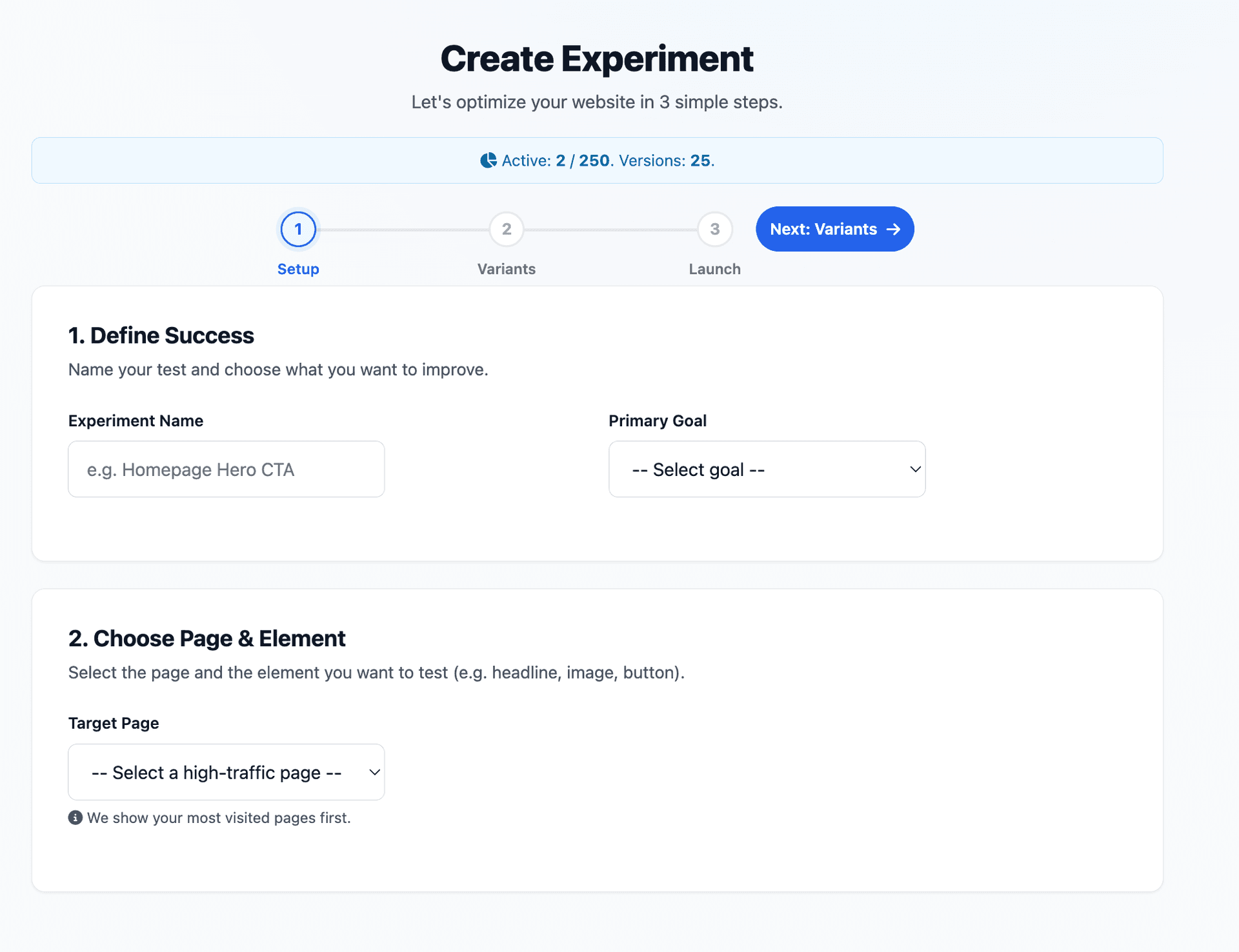 Zyro Conversion Optimization Platform product preview for startup listing on Aura++