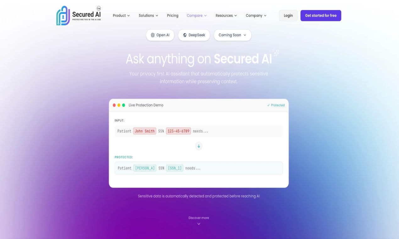 Secured AI product preview for startup listing on Aura++