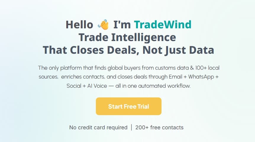 TradeWind AI product preview for startup listing on Aura++