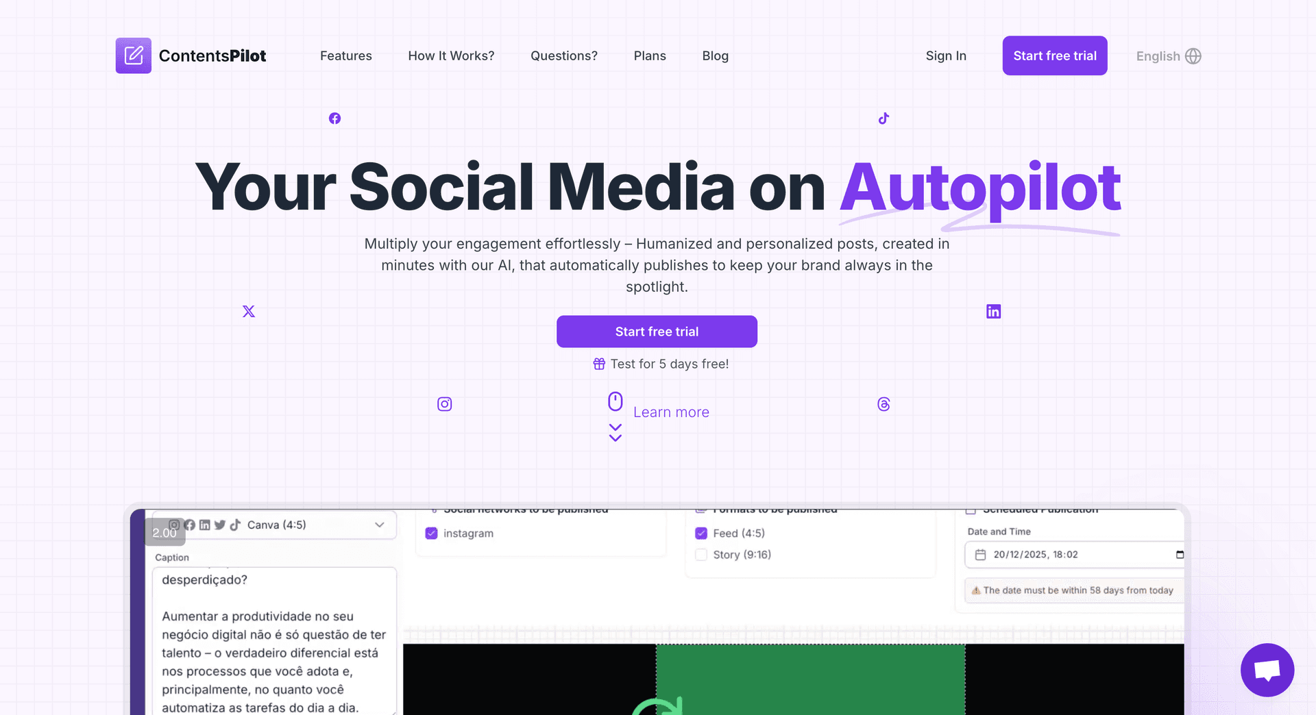 Contents Pilot product preview for startup listing on Aura++