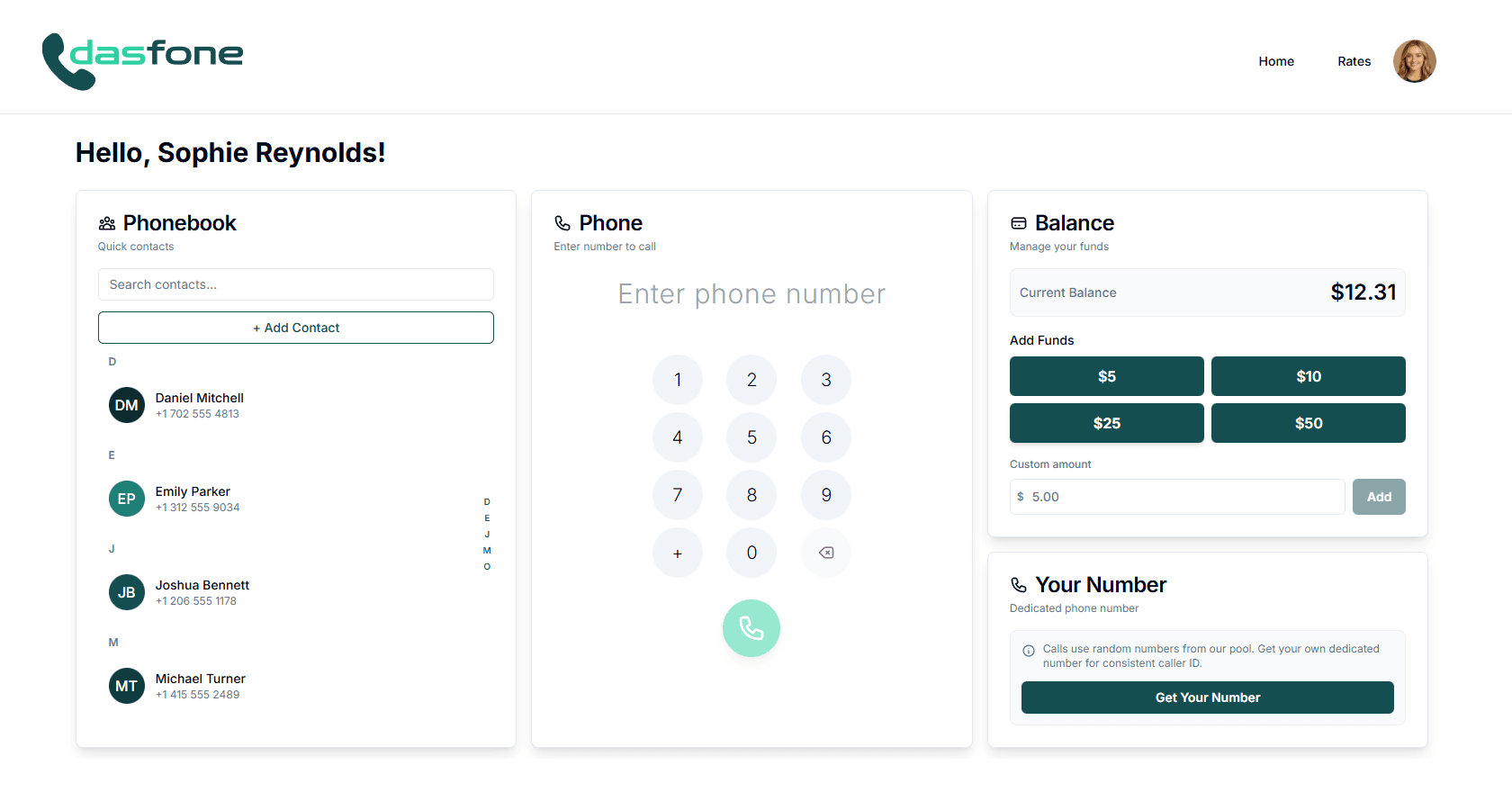 Browser-Based International Calling product preview for startup listing on Aura++