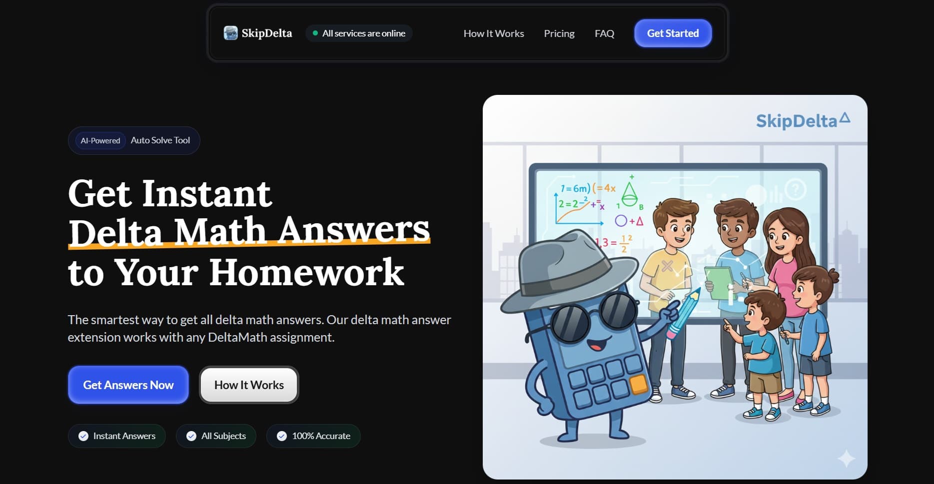 Delta Math Answers product preview for startup listing on Aura++