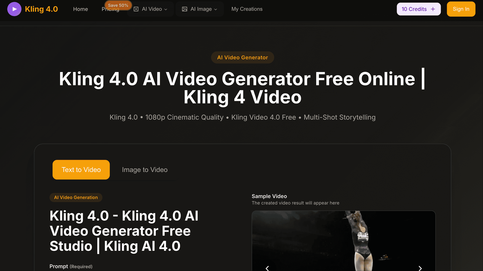 Kling 4.0 product preview for startup listing on Aura++