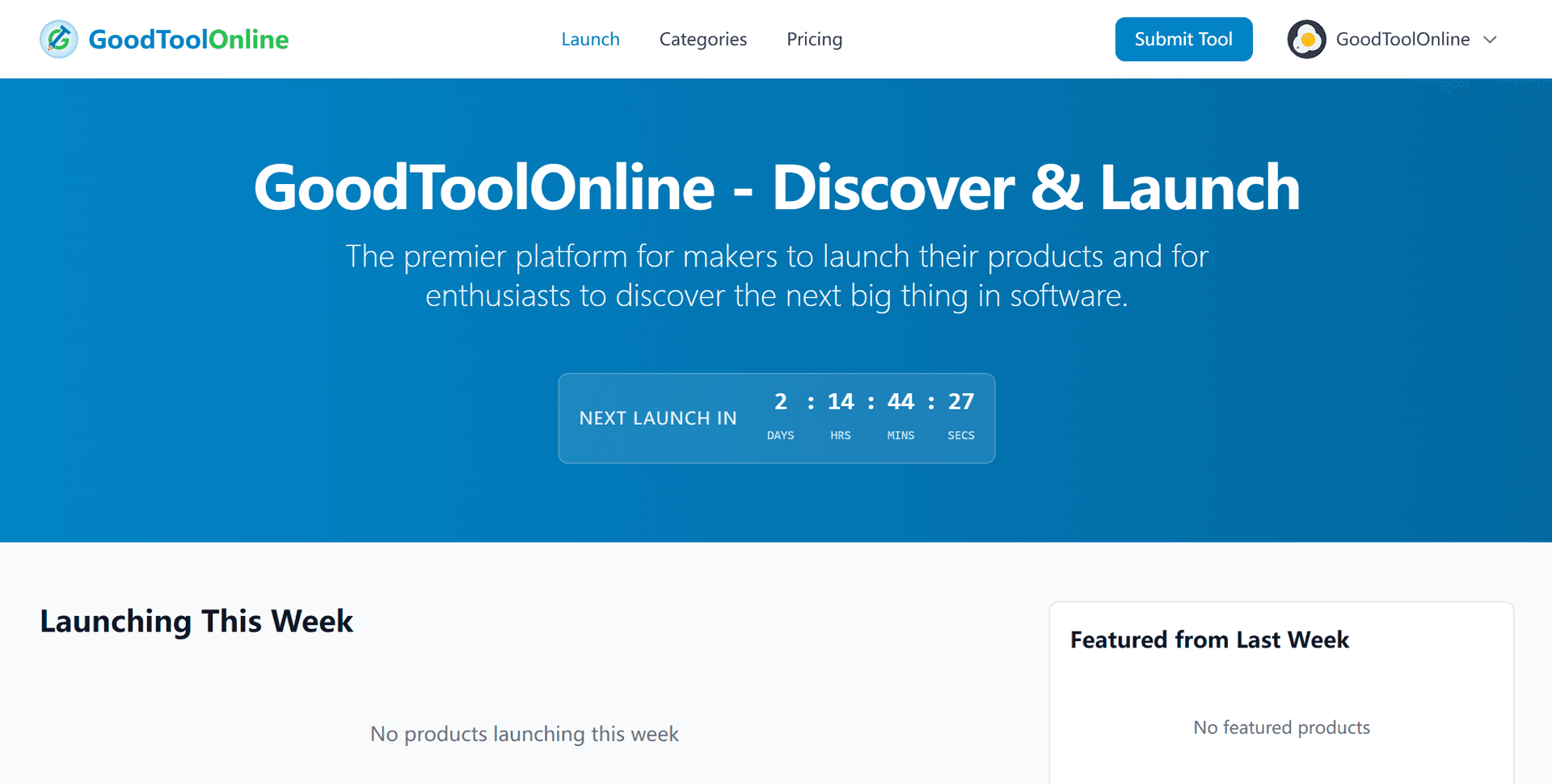 GoodToolOnline product preview for startup listing on Aura++