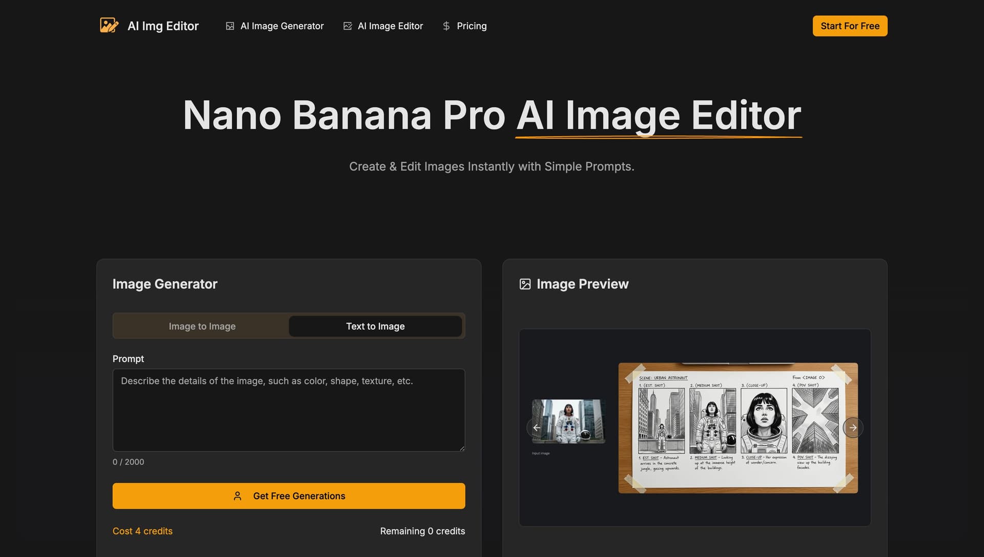 AI Img Editor product preview for startup listing on Aura++