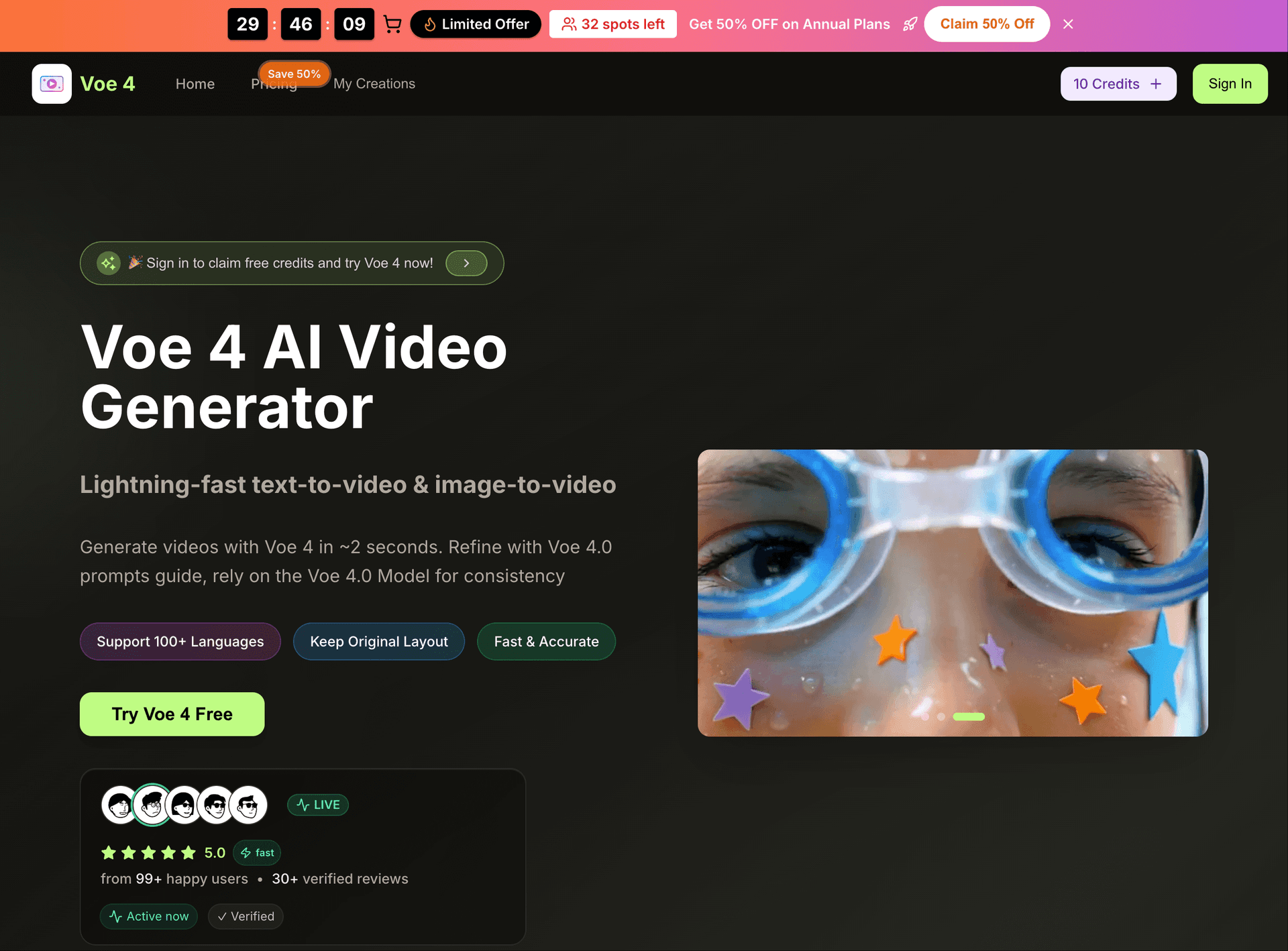 voe4 ai product preview for startup listing on Aura++