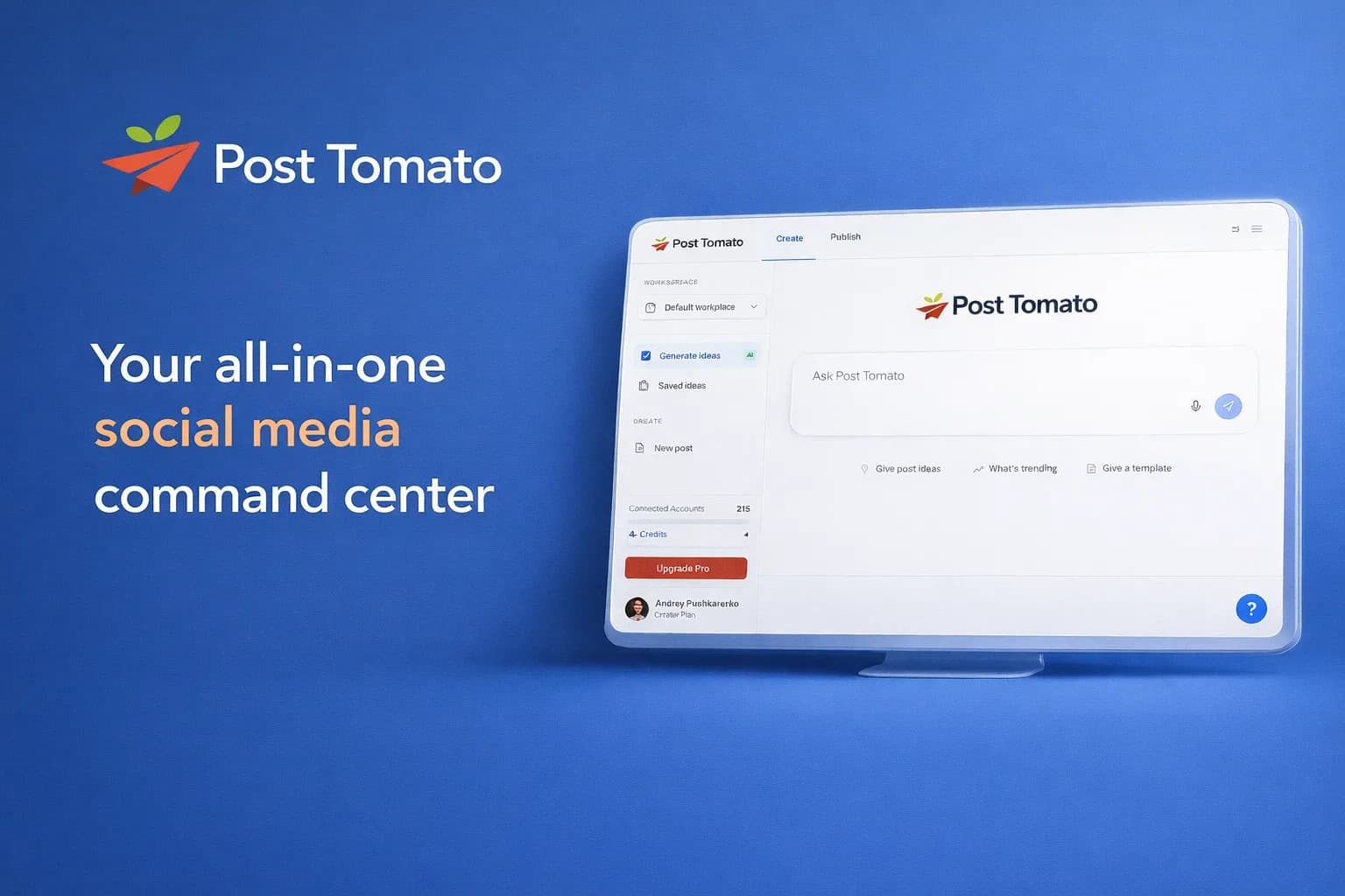 Post Tomato product preview for startup listing on Aura++