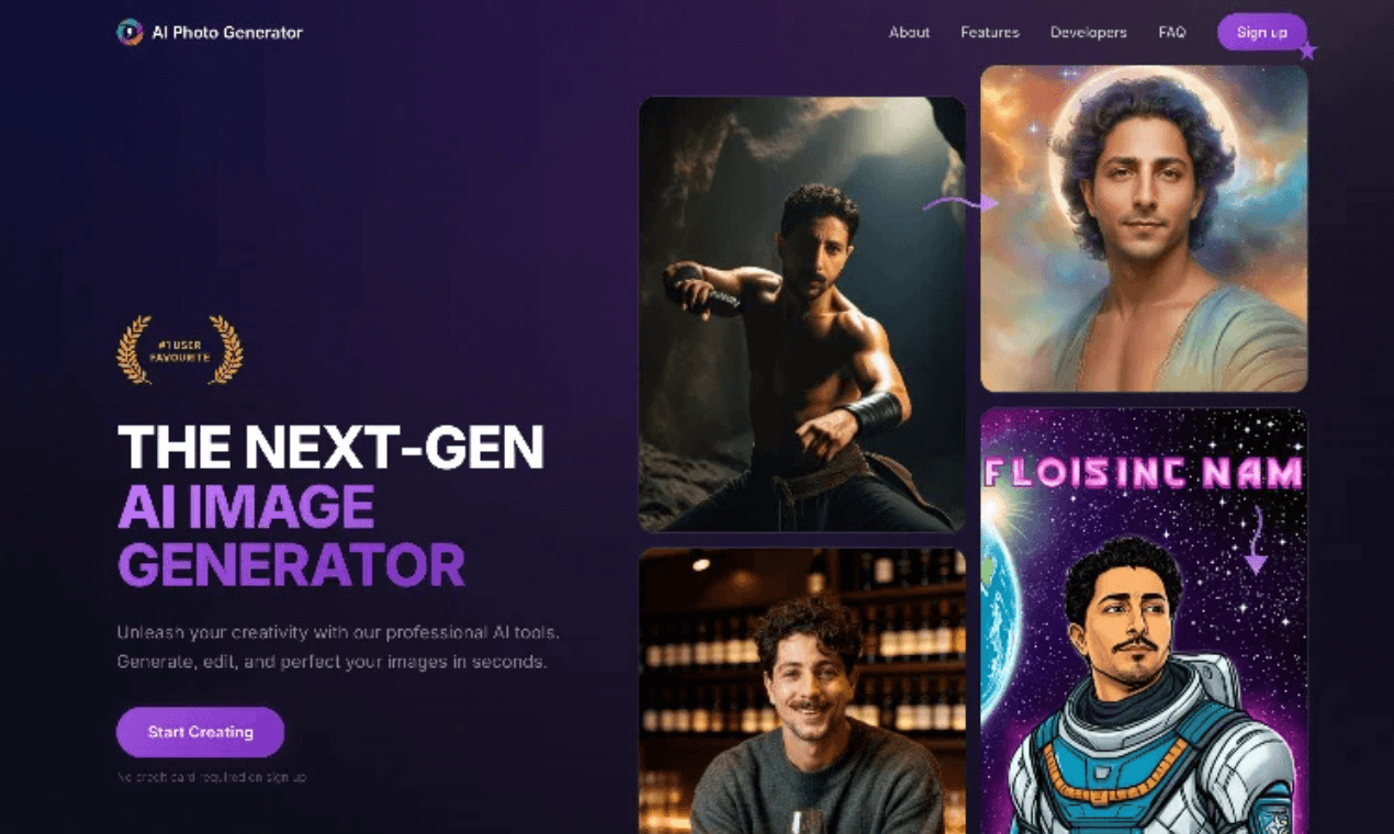 AI Photo Generator product preview for startup listing on Aura++