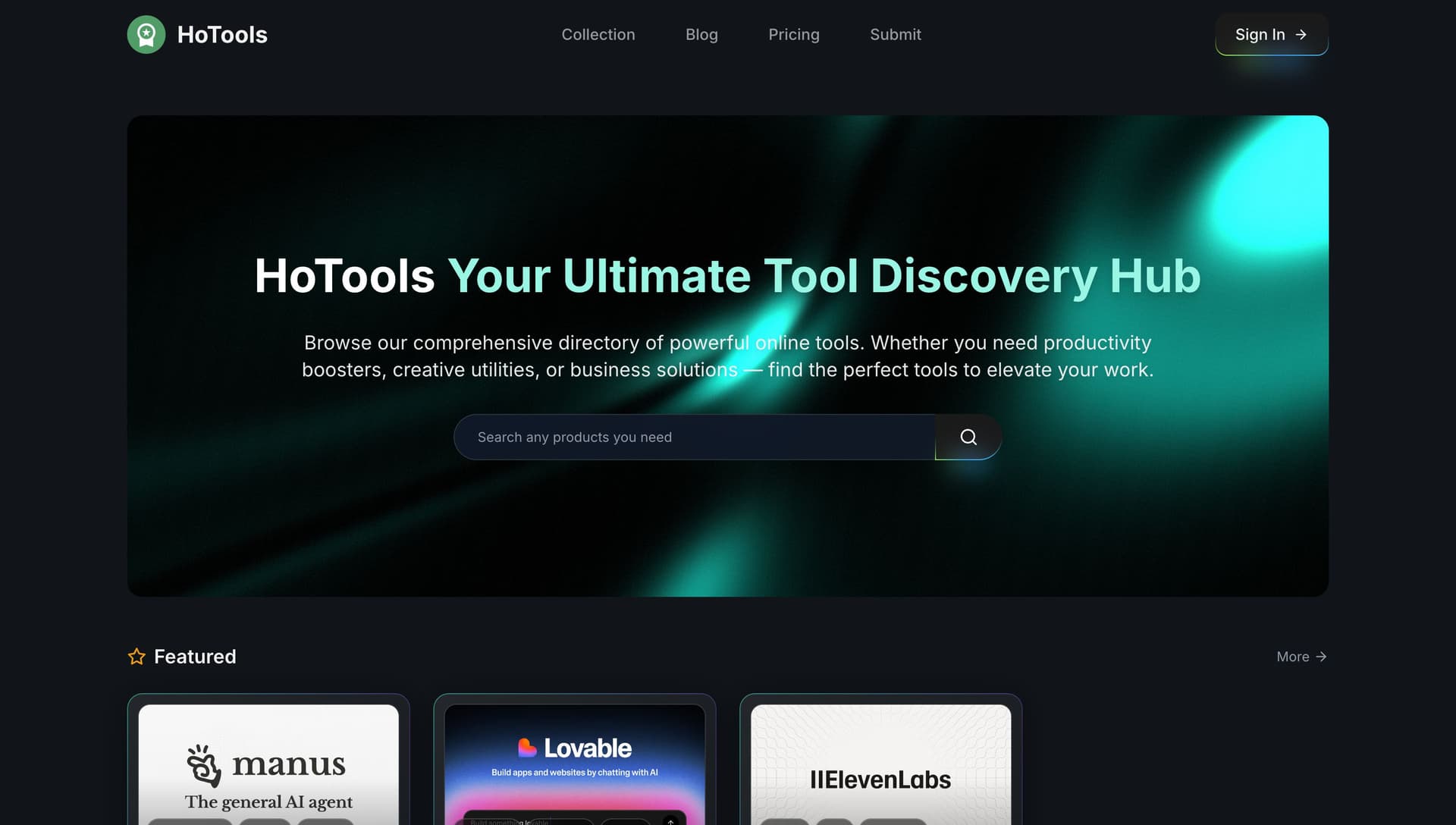 HoTools product preview for startup listing on Aura++