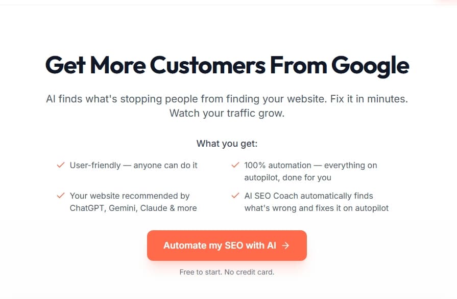 AI SEO Coach  product preview for startup listing on Aura++
