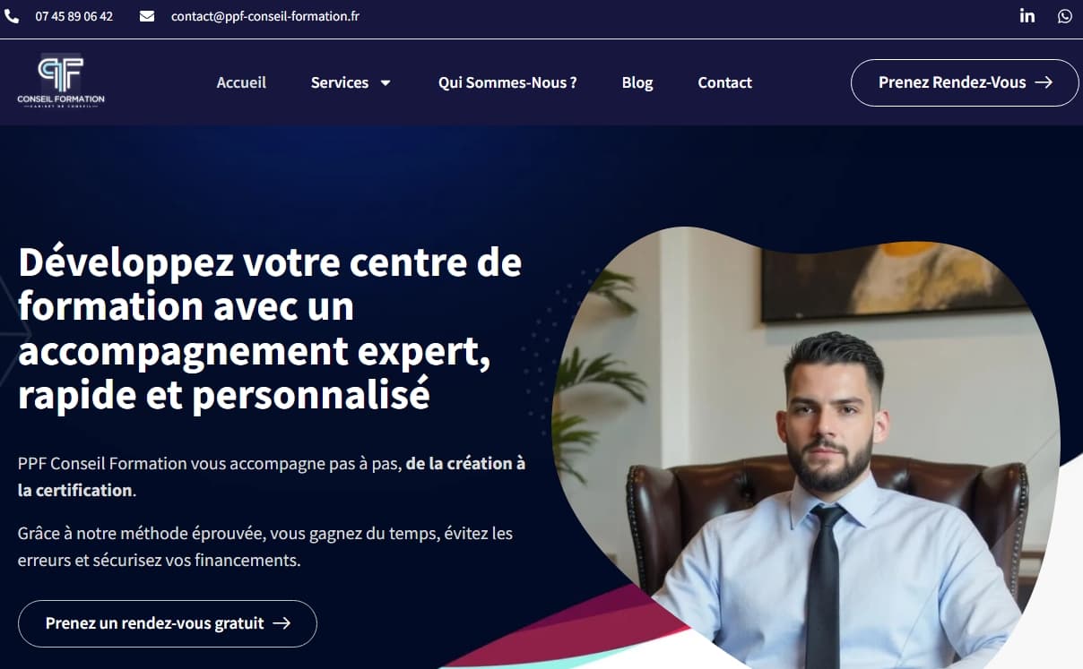 PPF Conseil Formation product preview for startup listing on Aura++
