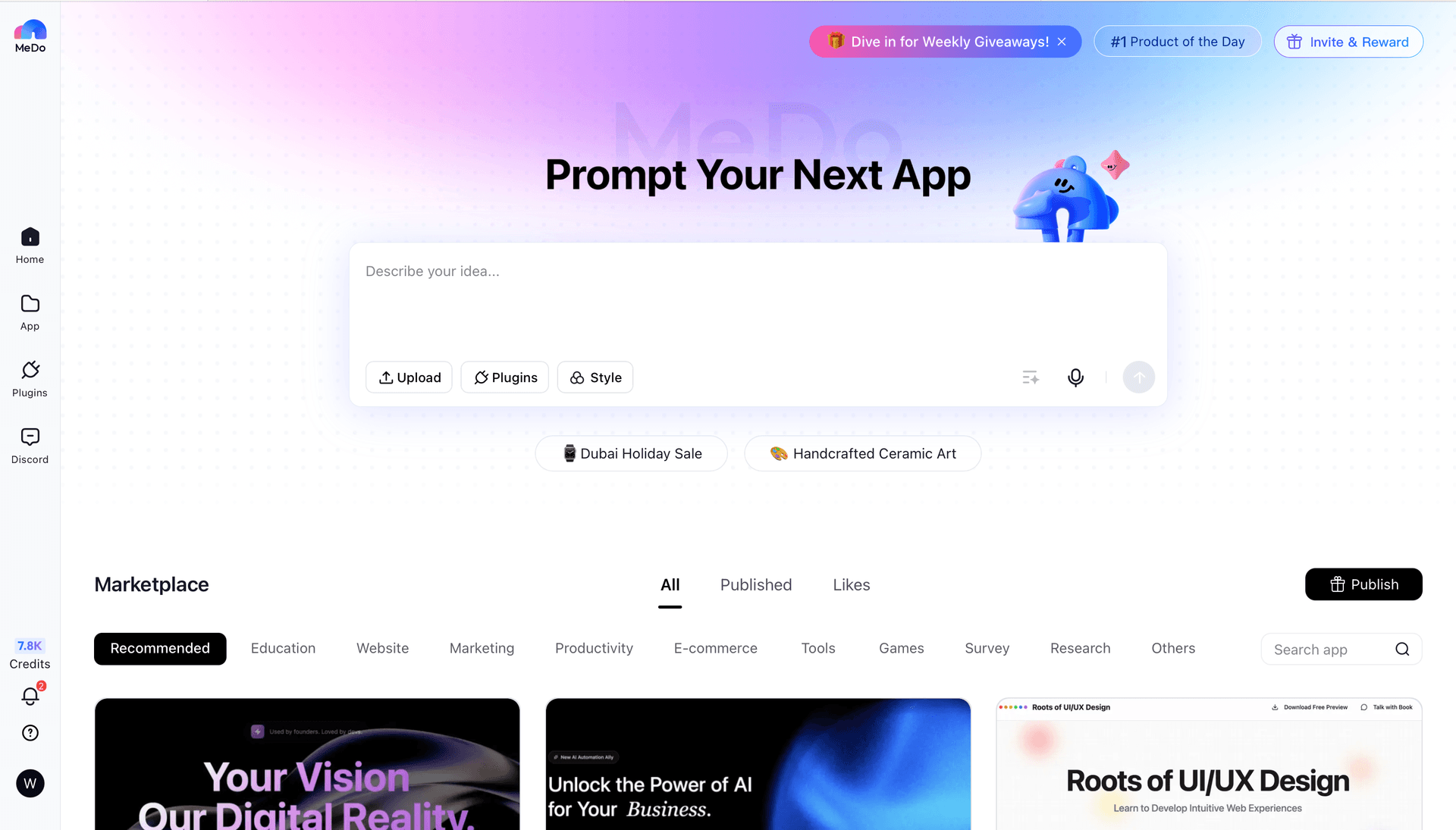 MeDo product preview for startup listing on Aura++