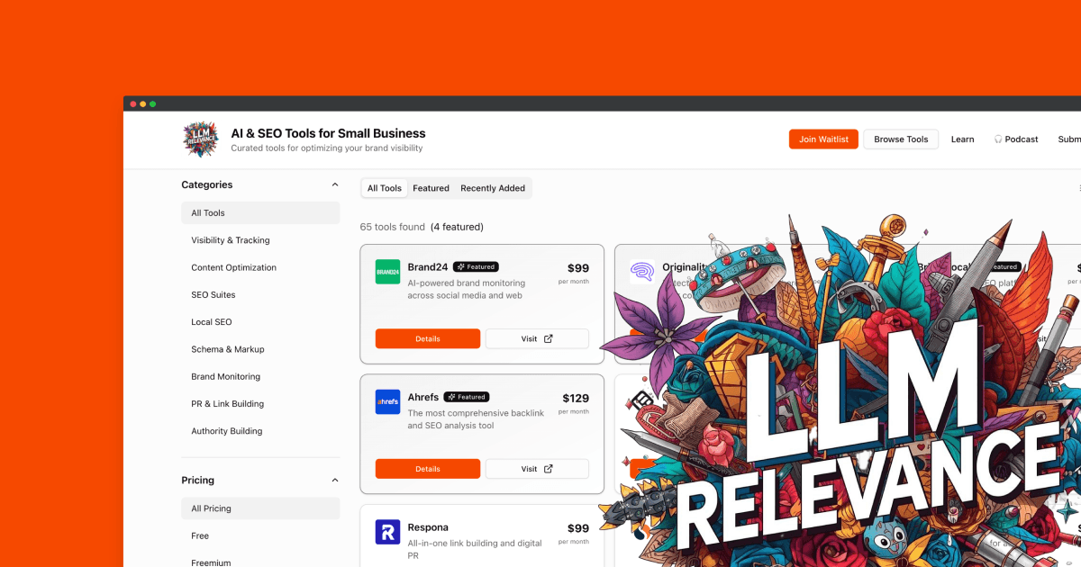 LLM Relevance product preview for startup listing on Aura++