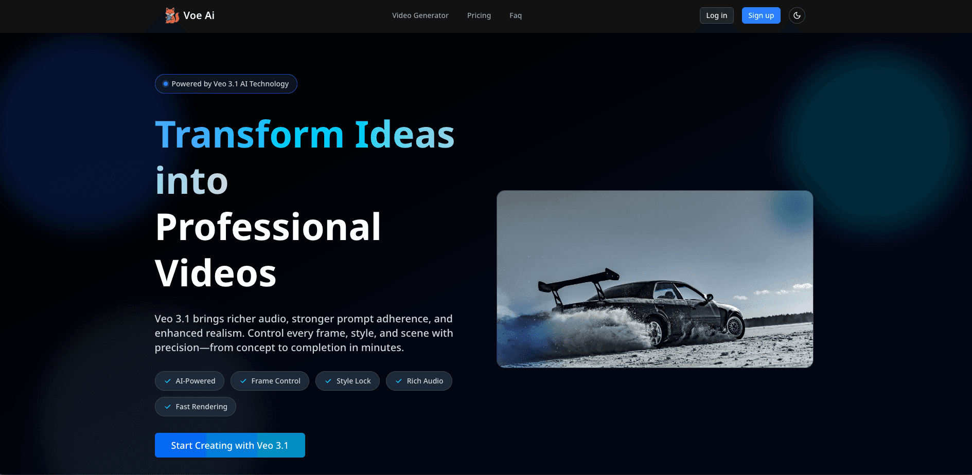 Voe Ai product preview for startup listing on Aura++