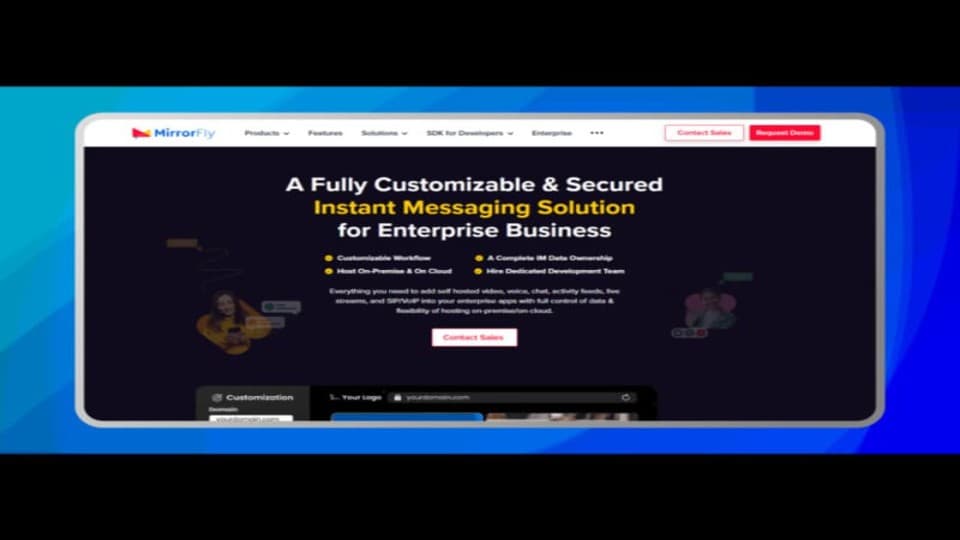 MirrorFly IM Software product preview for startup listing on Aura++