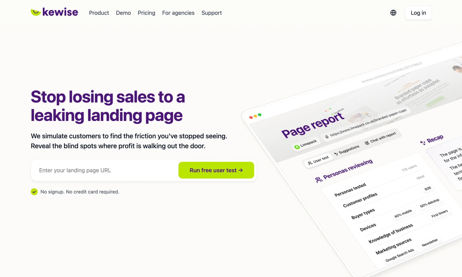 Kewise product preview for startup listing on Aura++