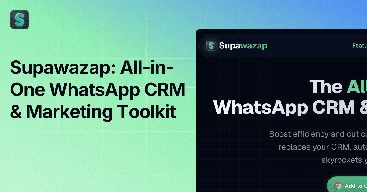 Supawazap product preview for startup listing on Aura++