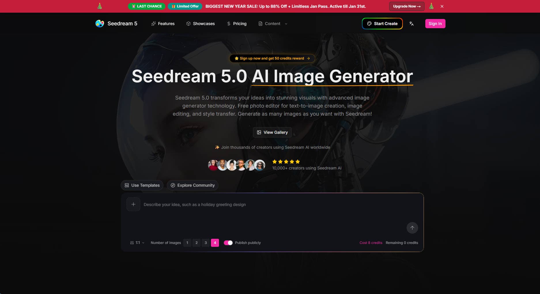 seedream-5 product preview for startup listing on Aura++