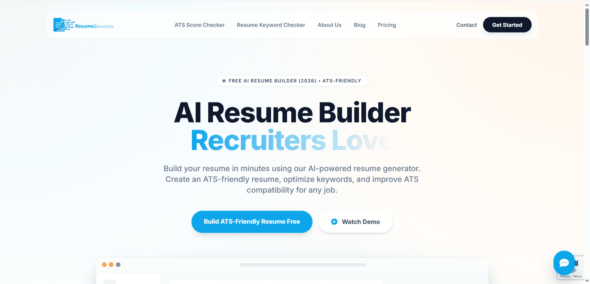 ResumeGenerate product preview for startup listing on Aura++