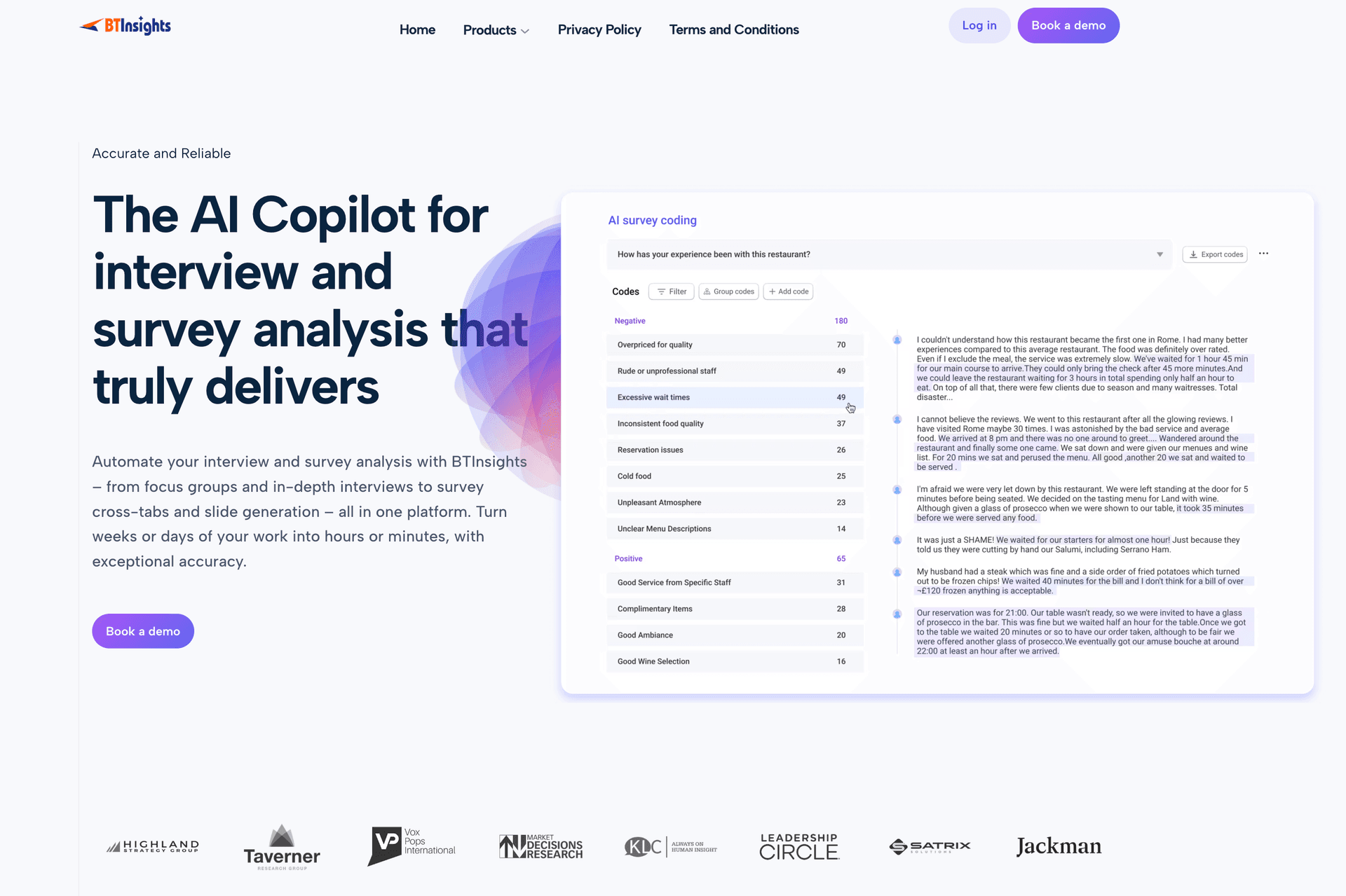BTInsights product preview for startup listing on Aura++