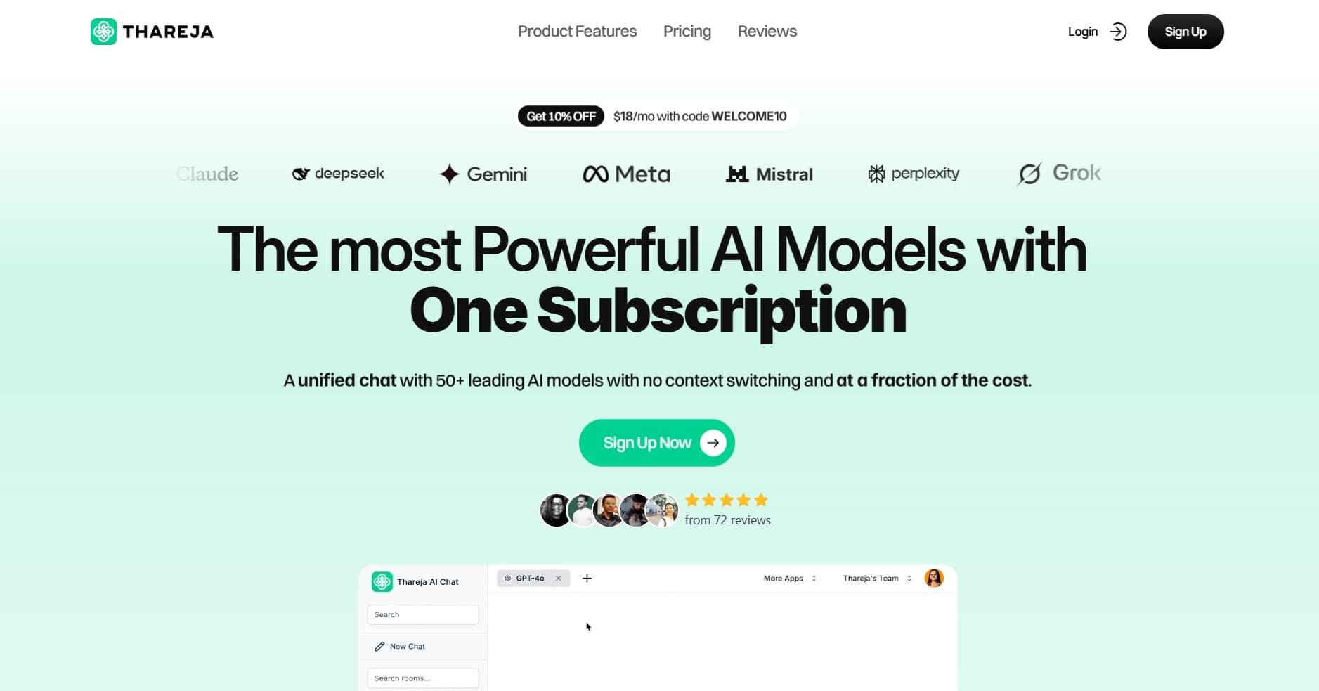 Thareja product preview for startup listing on Aura++