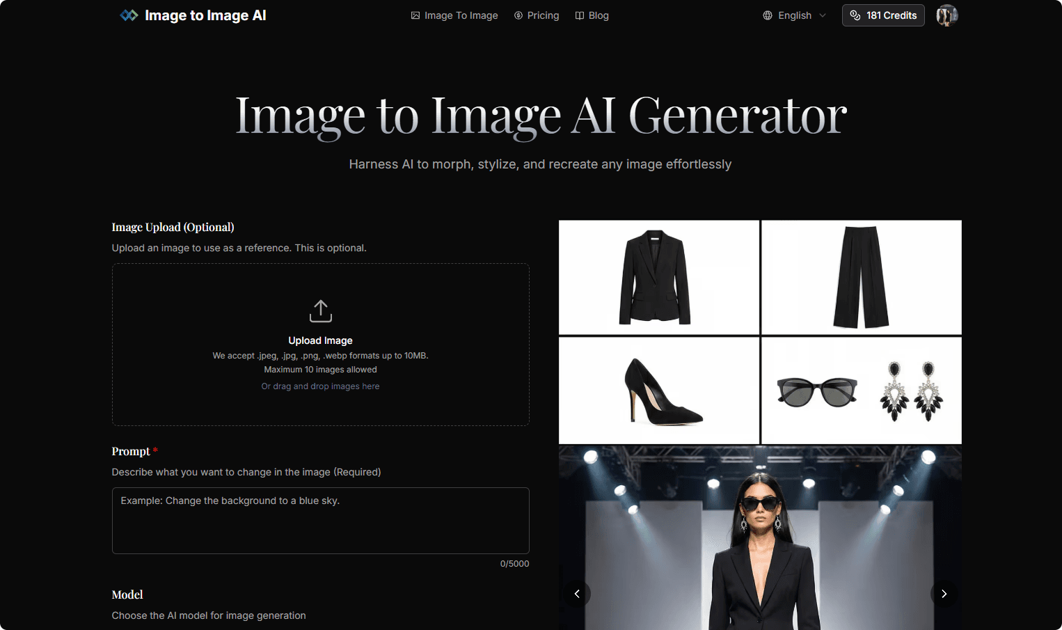 Image to Image AI product preview for startup listing on Aura++