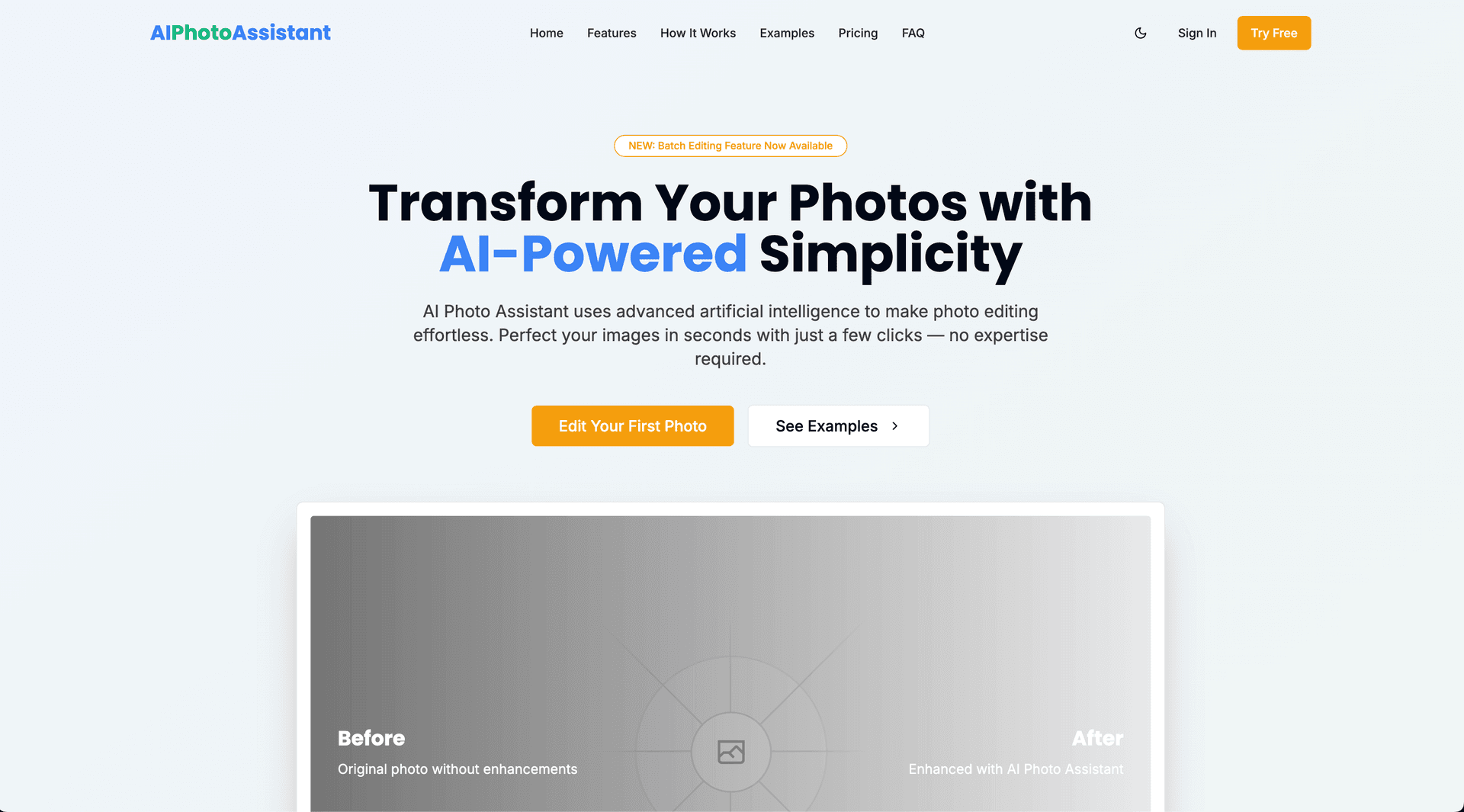 AI Photo Assistant product preview for startup listing on Aura++