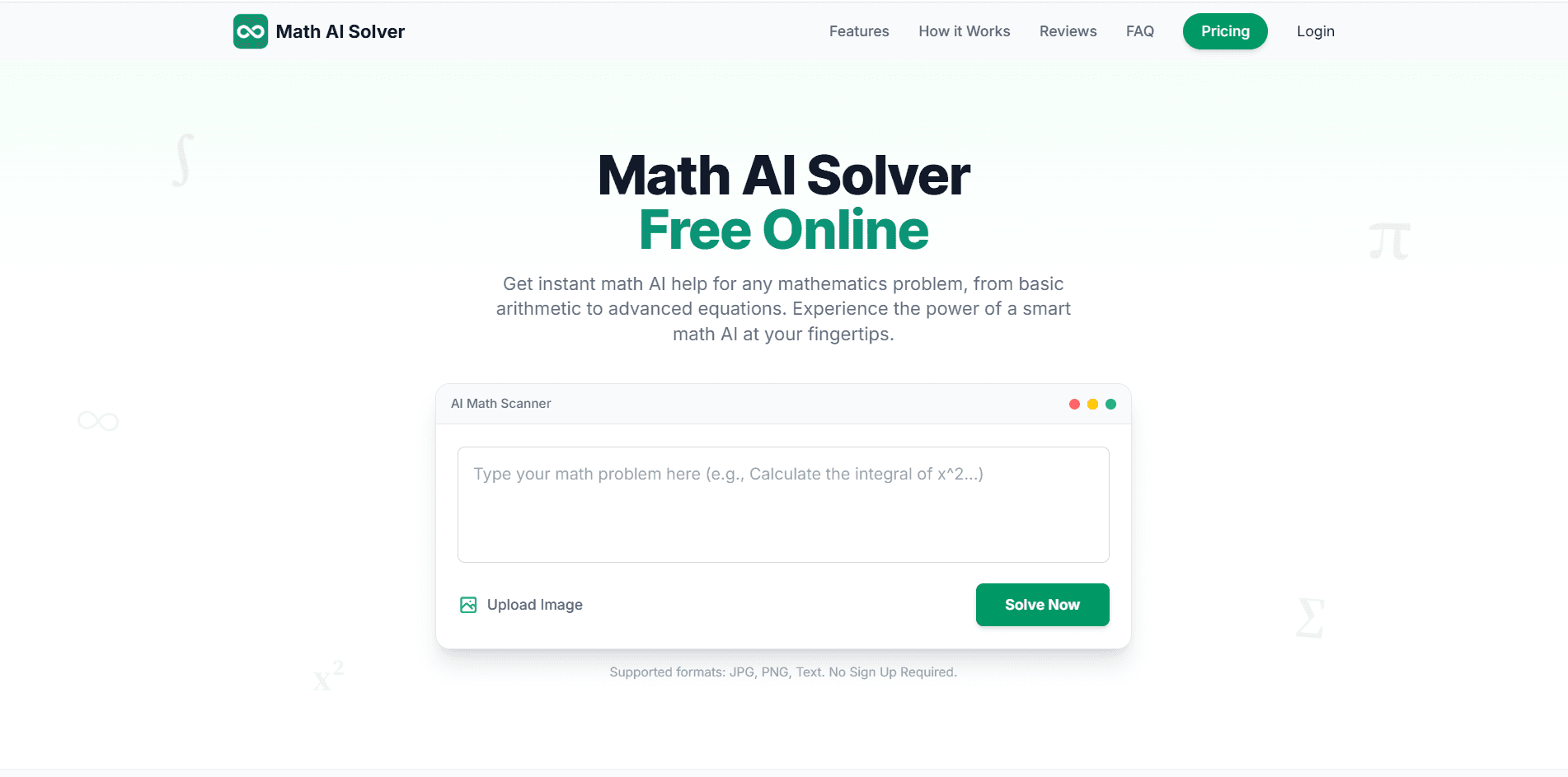 Math AI Solver product preview for startup listing on Aura++