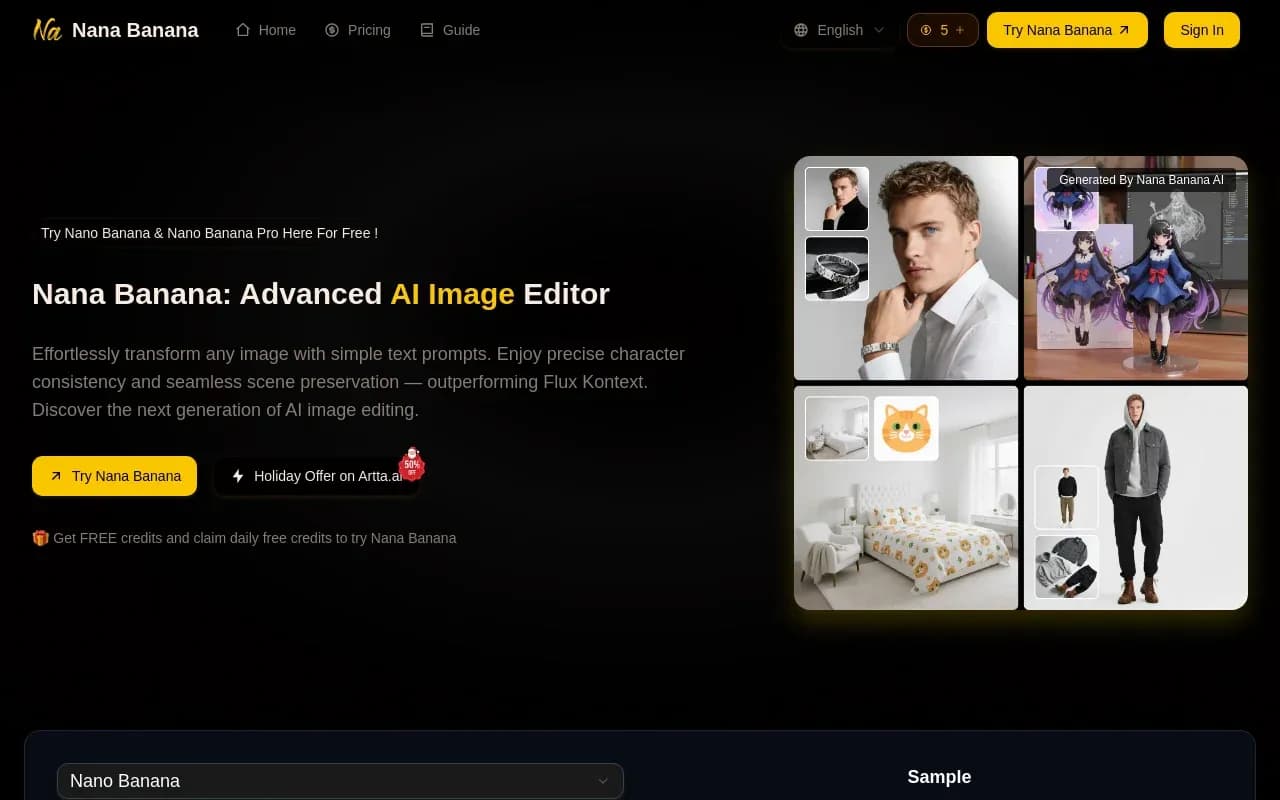 Nana Banana product preview for startup listing on Aura++