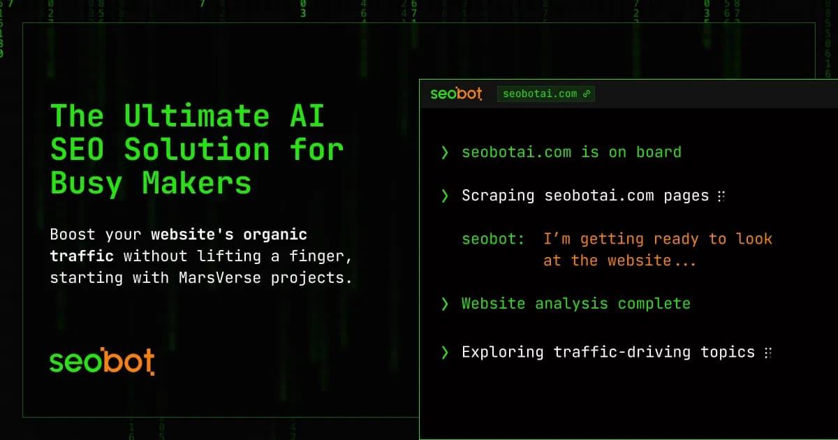 SEObot product preview for startup listing on Aura++
