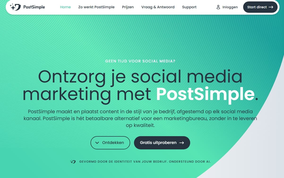 PostSimple product preview for startup listing on Aura++