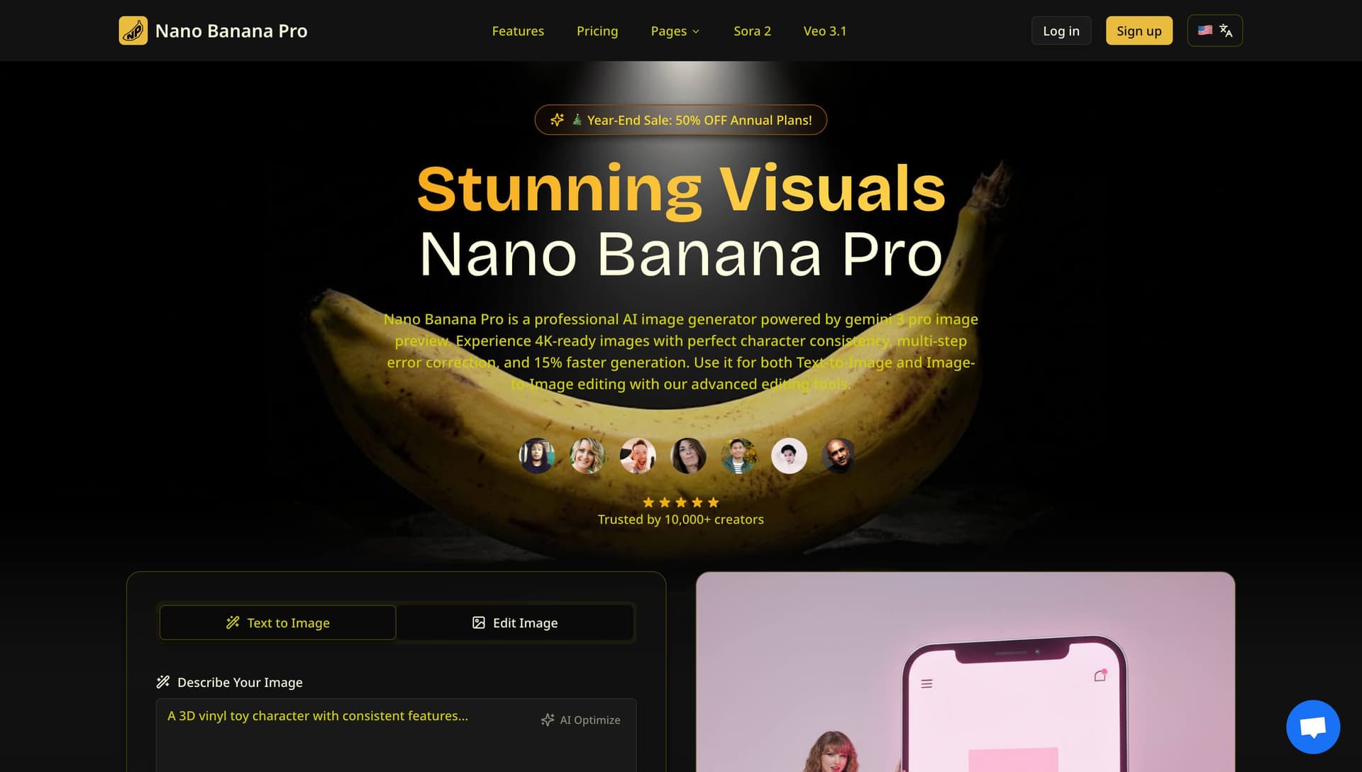 Nano Banana Pro product preview for startup listing on Aura++