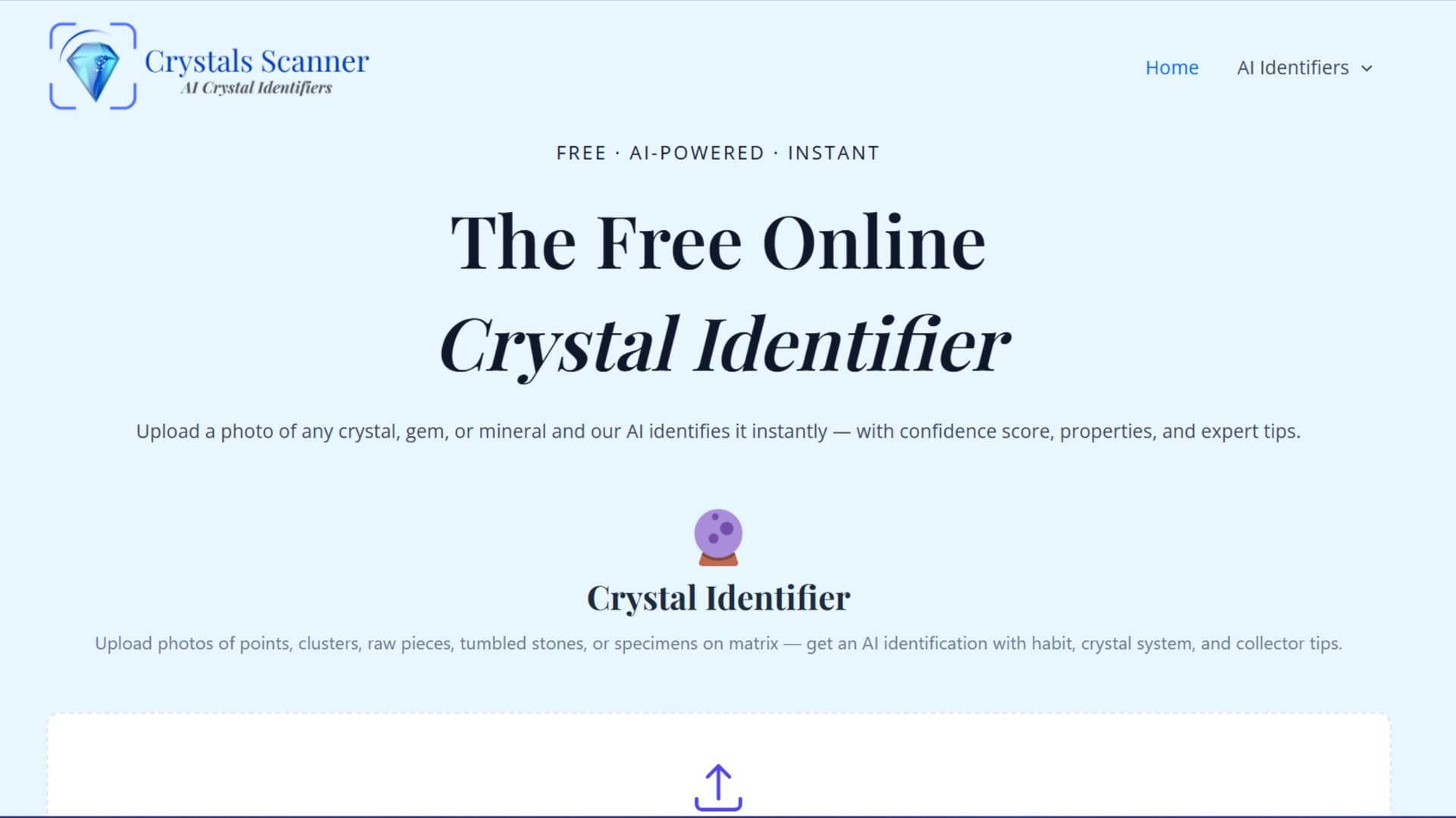 Crystal Scanner product preview for startup listing on Aura++