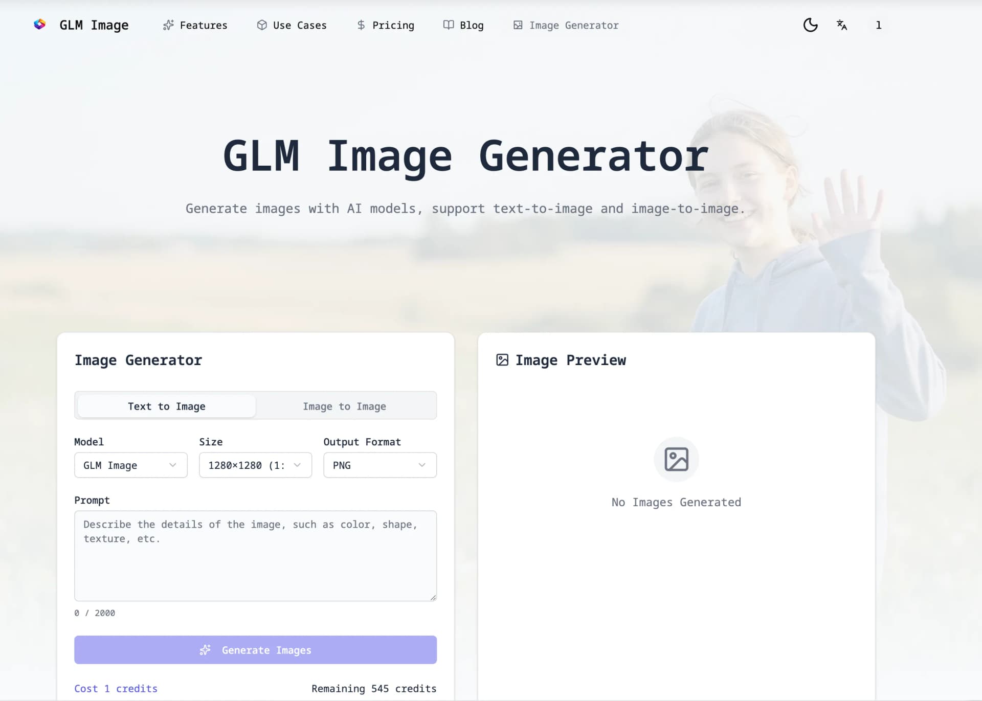 GLM Image: Open-Source AI Image Generator product preview for startup listing on Aura++