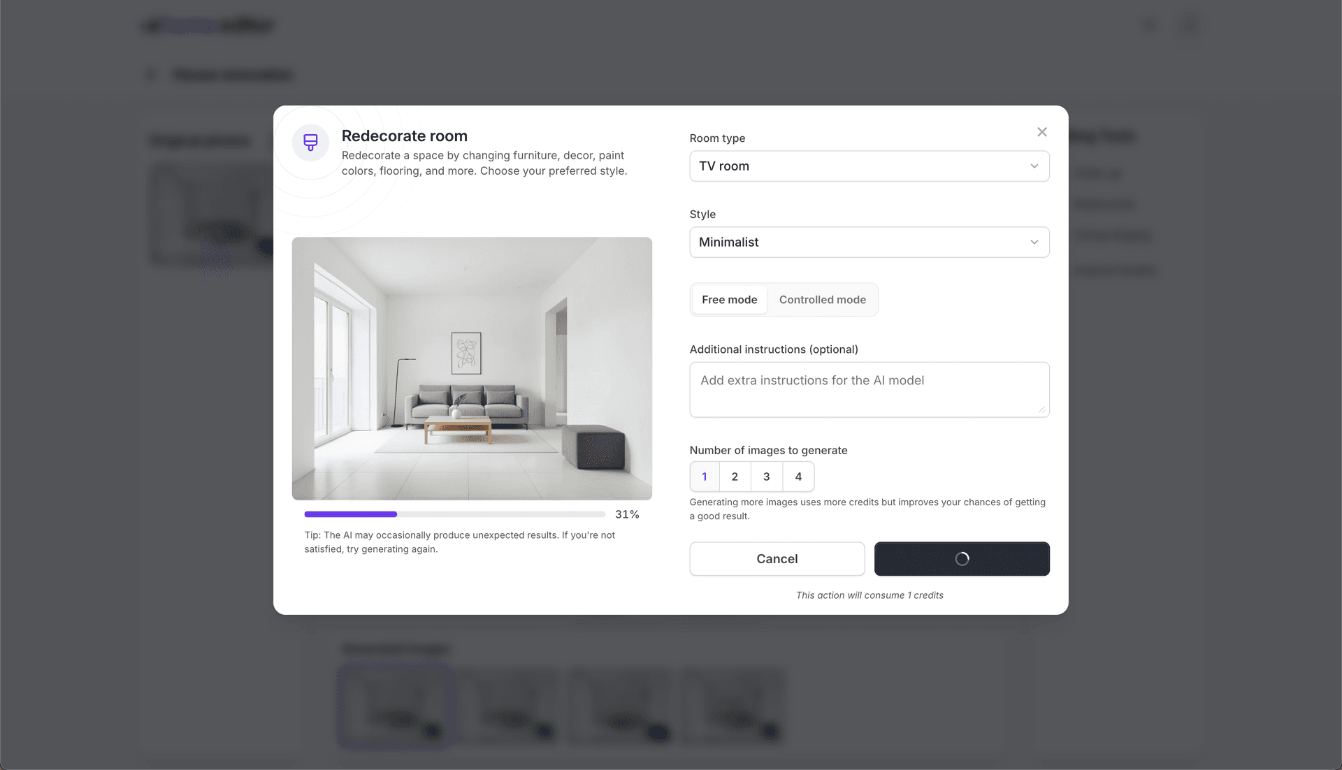 AI Home Editor product preview for startup listing on Aura++