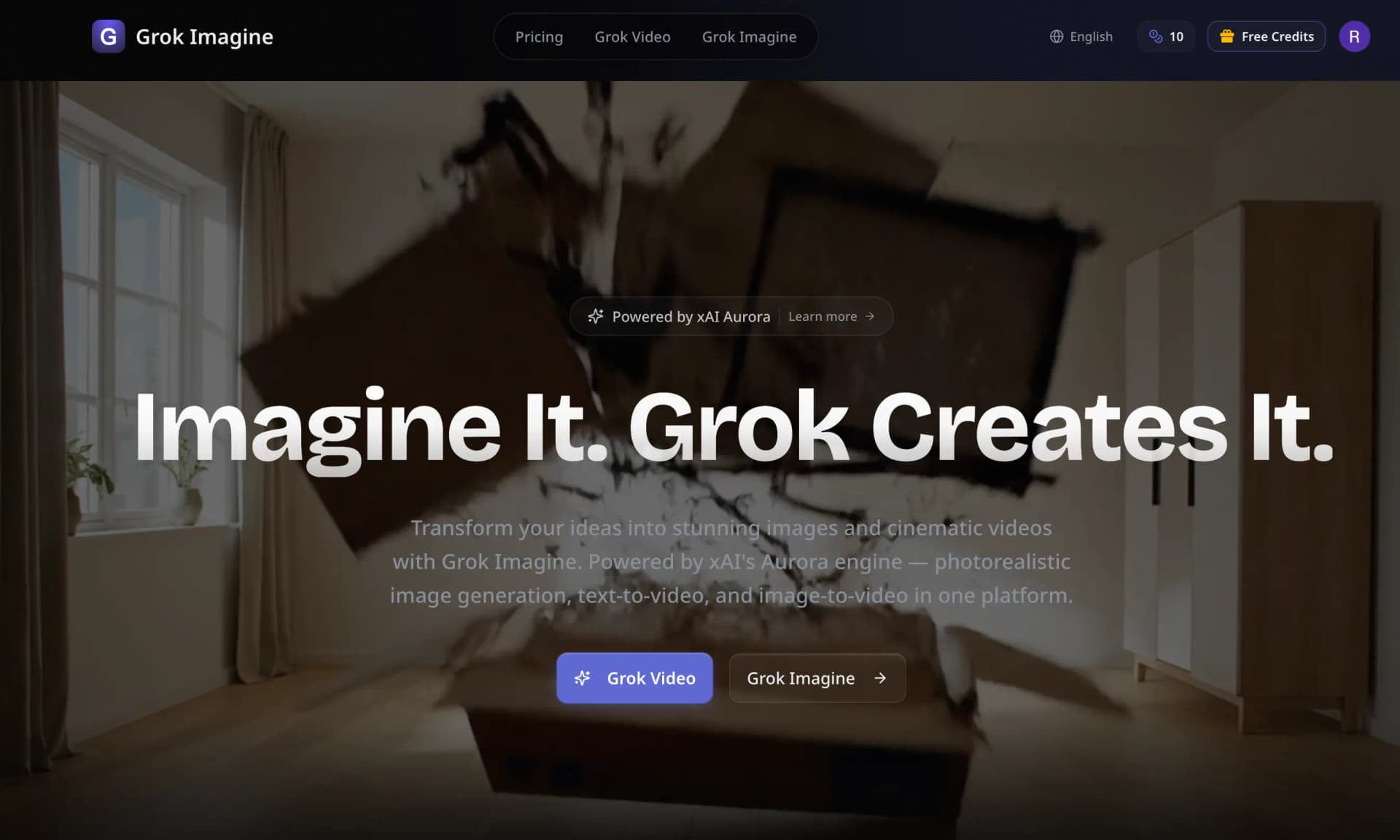 Grok Imagine product preview for startup listing on Aura++