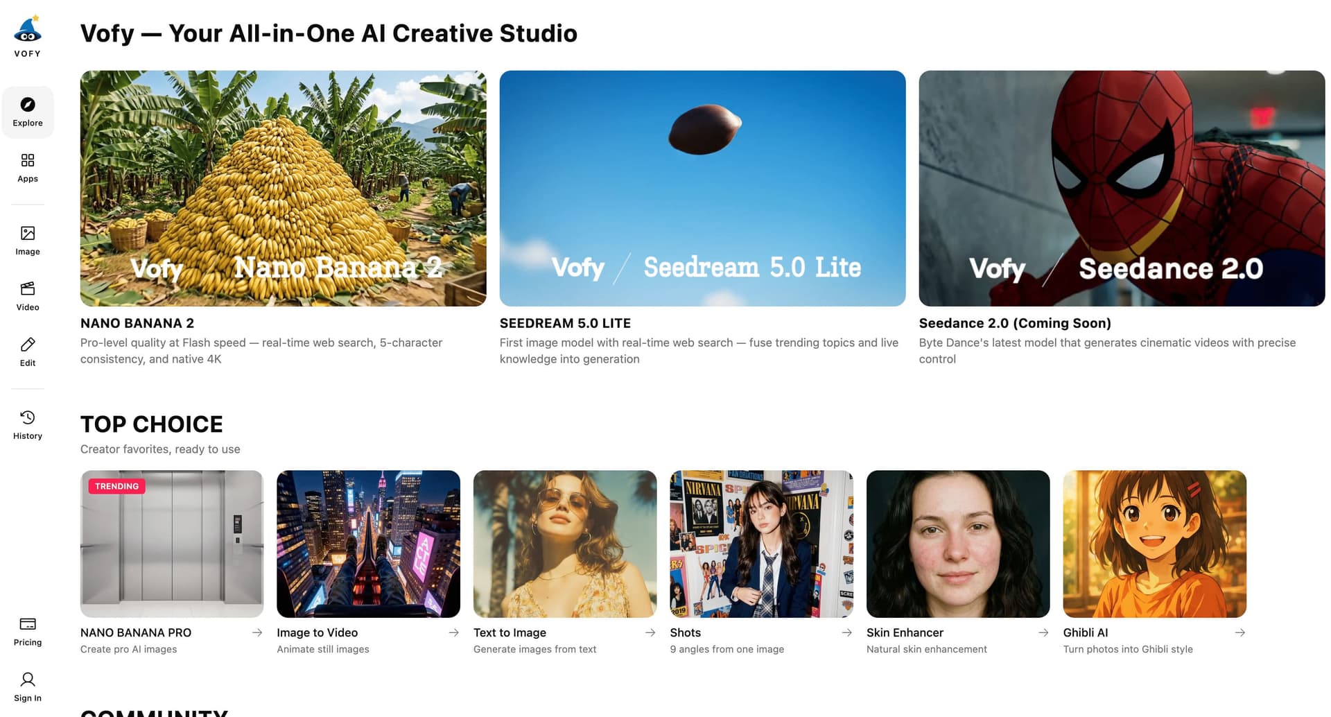 Vofy product preview for startup listing on Aura++
