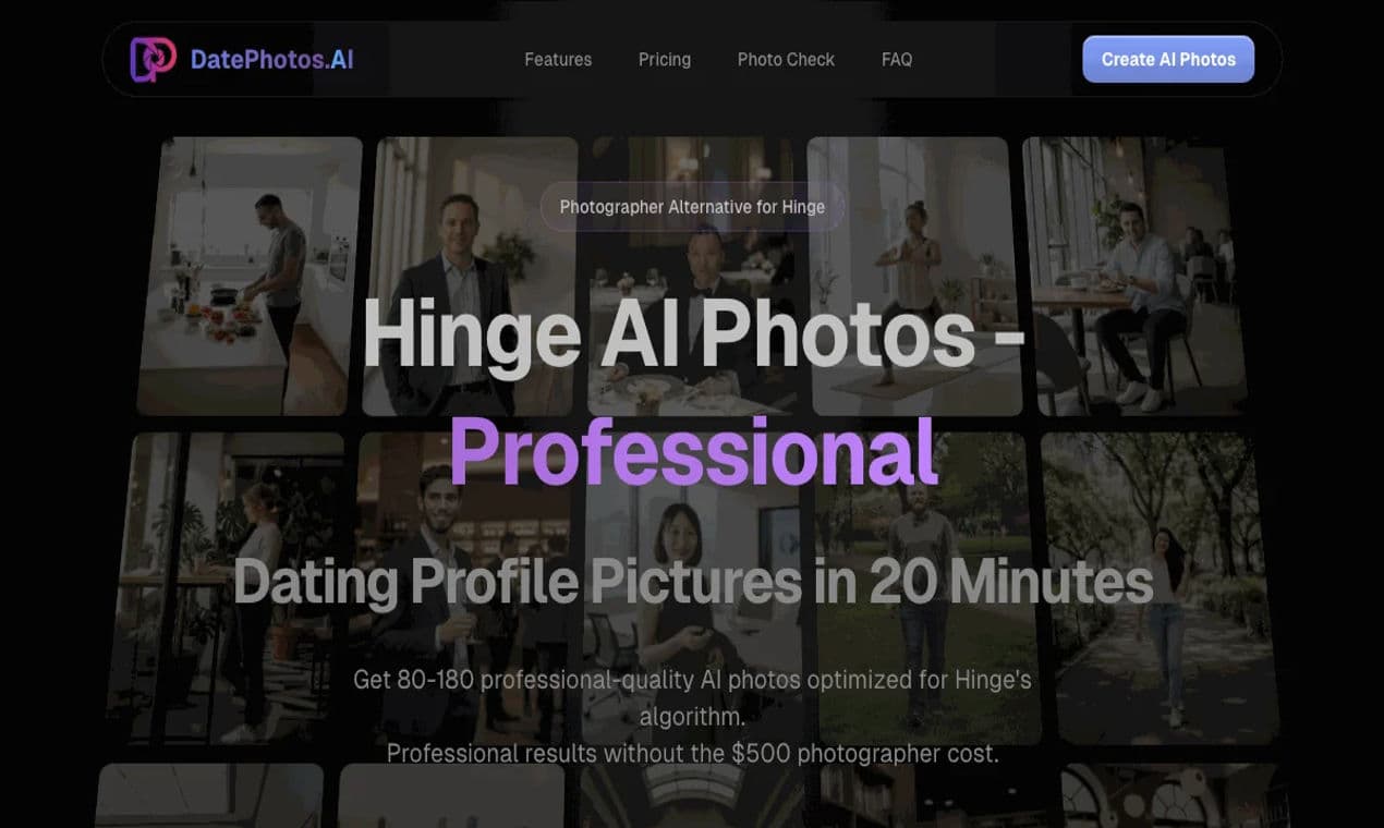 AI Dating Photos product preview for startup listing on Aura++