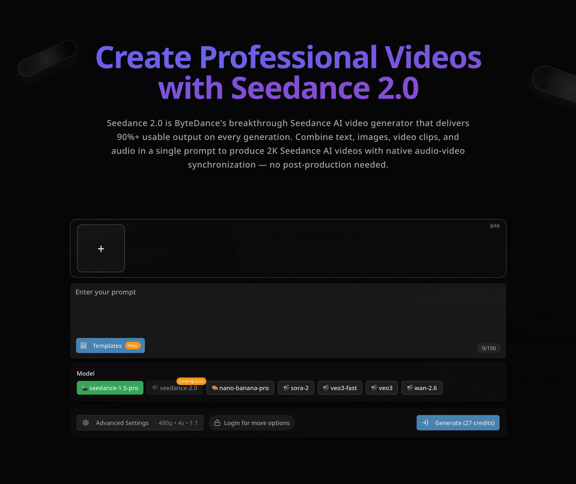 Seedance 2.0 Video Studio product preview for startup listing on Aura++