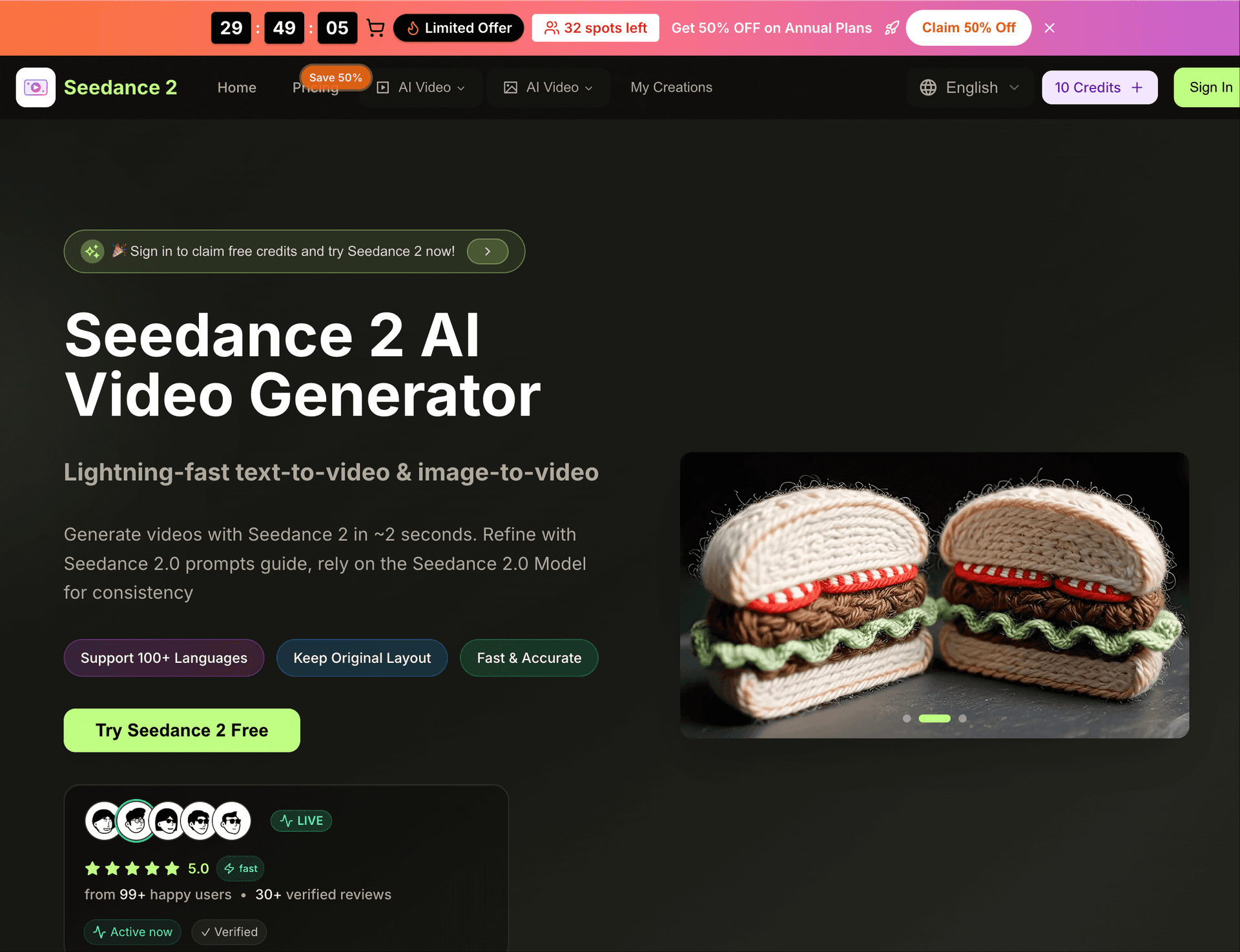Seedance 2.0 product preview for startup listing on Aura++