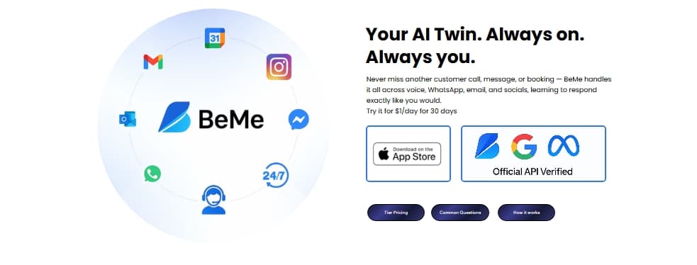 BeMe product preview for startup listing on Aura++
